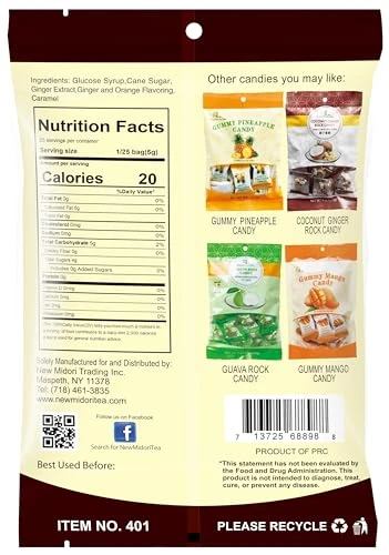 Gt Amber Ginger Rock Candy 4.41 Ounce Bag 4 Pack