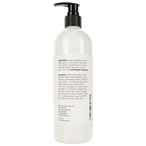 Drformulas Hairomega Dht Blocker Shampoo Sulfate Free Shampoo With Argan Oil Peppermint Oil Caffeine Biotin For Hair Growth 16 Oz