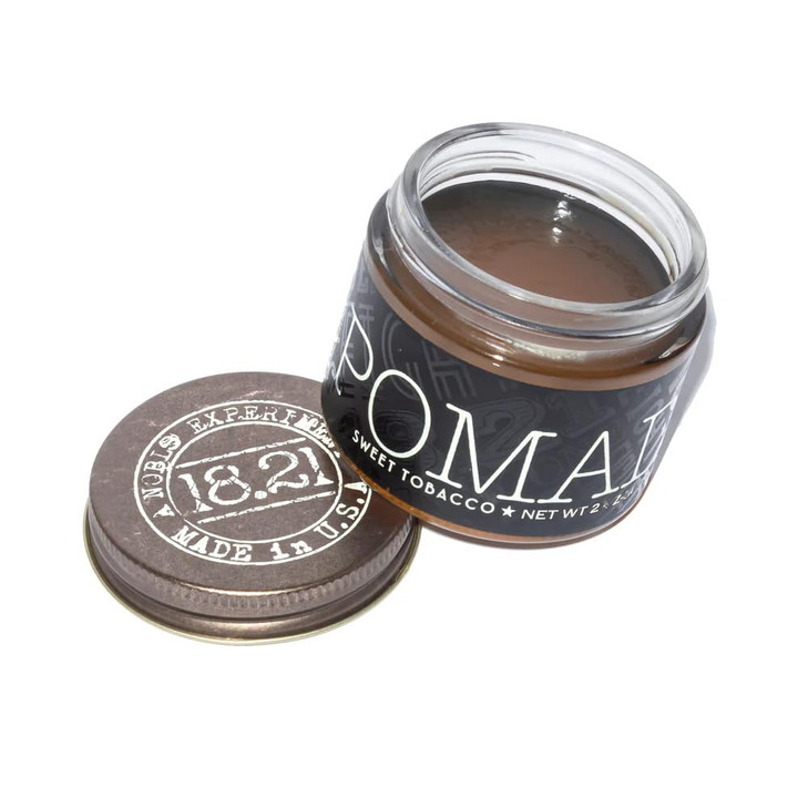 18.21 Man Made Hair Styling Product 2Oz. Original Sweet Tobacco Scent In Pomade With High Shine Finish