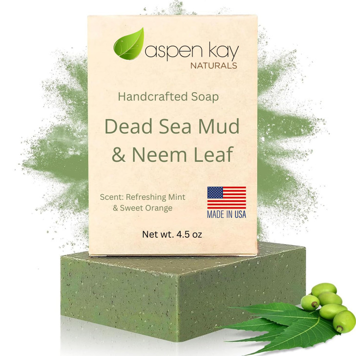 Dead Sea Mud And Neem Soap Handmade Cold Process Soap Usa Made. 4.5 Oz