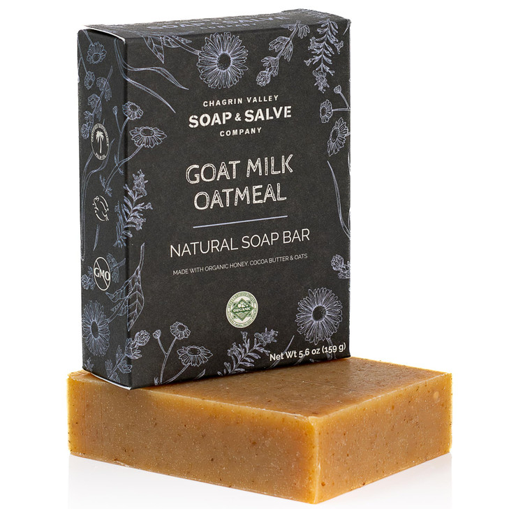 Chagrin Valley Soap And Salve Oatmeal Honey And Fresh Goat Milk Soap Bar For Dry Skin And Itchy Skin Relief Organic Cleansing Milk And Honey