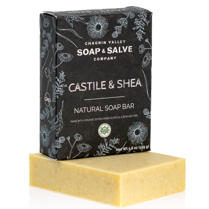 Chagrin Valley Natural Soap Bar Organic Castile And Shea Butter For Sensitive Skin And Itchy Skin Relief Large 5.6 Oz Unscented Bar Soap For