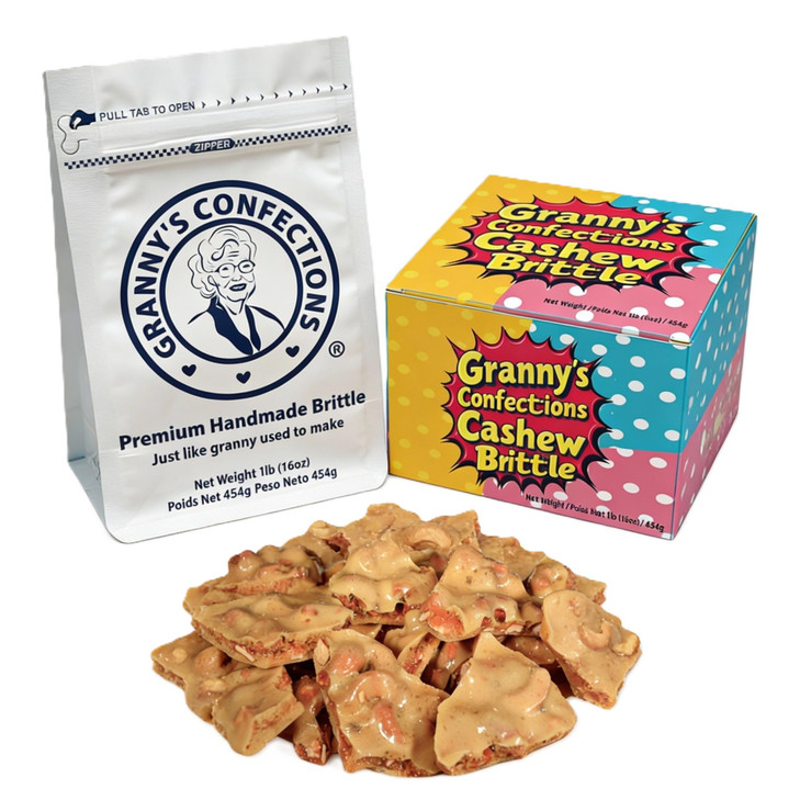 Granny S Confections Cashew Brittle 16 Oz 454G Premium Gourmet Candy
