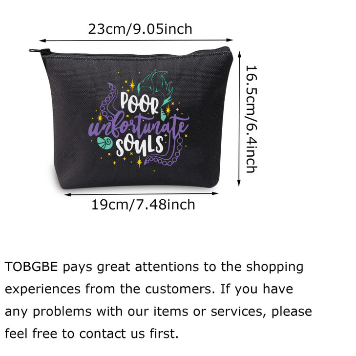 TOBGBE Villains Gift Evil Queen Ursula Villains Quote Makeup Bag Sea Witch Gift Wizard Pouch Bag Villains Merchandise (Poor souls)