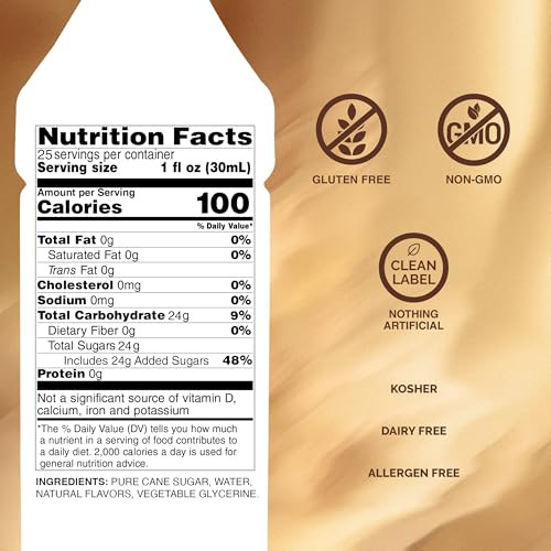 Monin Cookie Butter Syrup For Drinks Gluten Free 750 Ml 25.4 Fl Oz