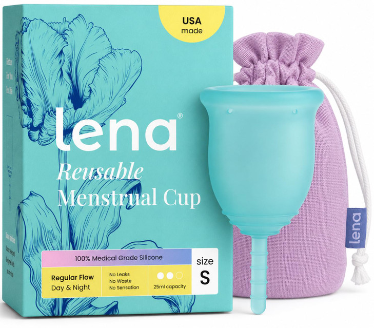 Lena Menstrual Cup Soft Reusable Period Cups For Women Small Turquoise