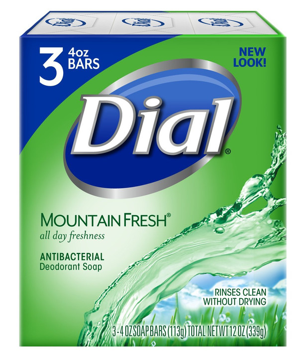 Dial Antibacterial Bar Soap Mountain Fresh 4 Ounce 3 Bars