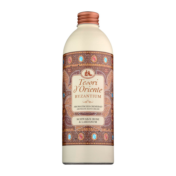 Tesori D Oriente Byzantium Aromatic Bath Cream With Black Rose And Labdanum 16.9 Fluid Ounces 500Ml Bottle Italian Import