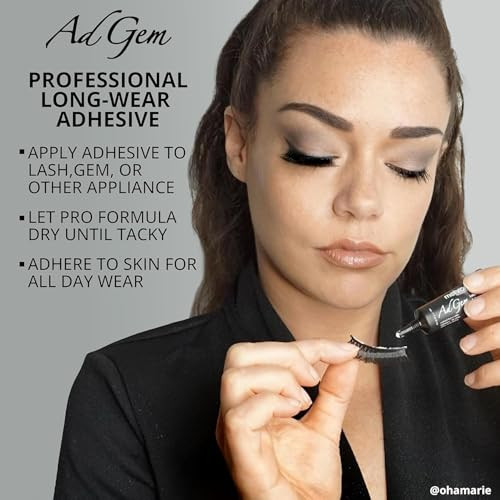 Mehron Makeup Adgem Adhesive Latex Free Body And Eyelash Glue For Rhinestones And False Lashes Strong Cosmetic Adhesive .17 Fl Oz 5 Ml