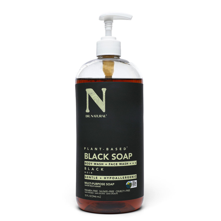 Dr. Natural Multi Purpose Black Liquid Soap Natural West African Body Wash Gentle Hand Soap And Body Soap Deep Moisturizer Fights Acne 32 Oz