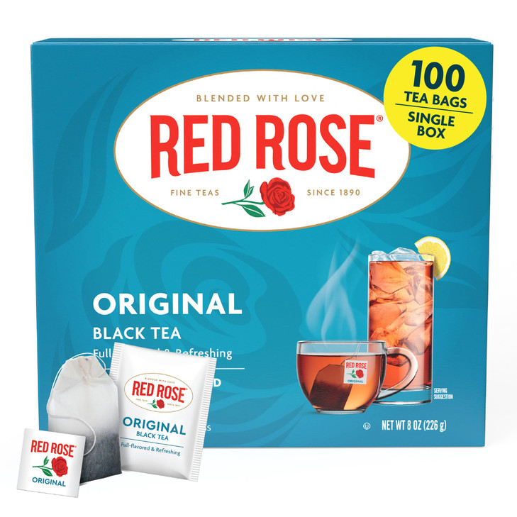 Red Rose Original Black Tea Full Flavored Strong Tea 100 Tea Bags