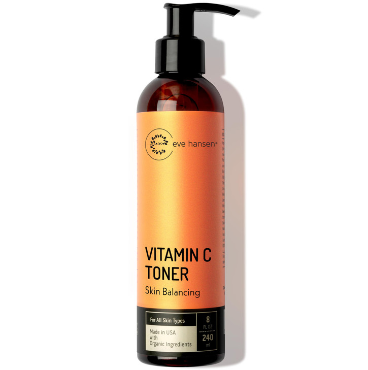 Eve Hansen Vitamin C Toner For Face 8 Oz Hydrating Facial Toner Pore Minimizer With Anti Aging Aloe Citric Acid And Tea Tree Skin And Face