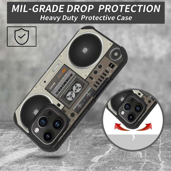 ZXHSBROK Designed for iPhone 16 Pro Case, Heavy Duty Dual Layer Hybrid Hard PC & Soft Silicone Shockproof Drop Phone Protective Cover for iPhone 16 P