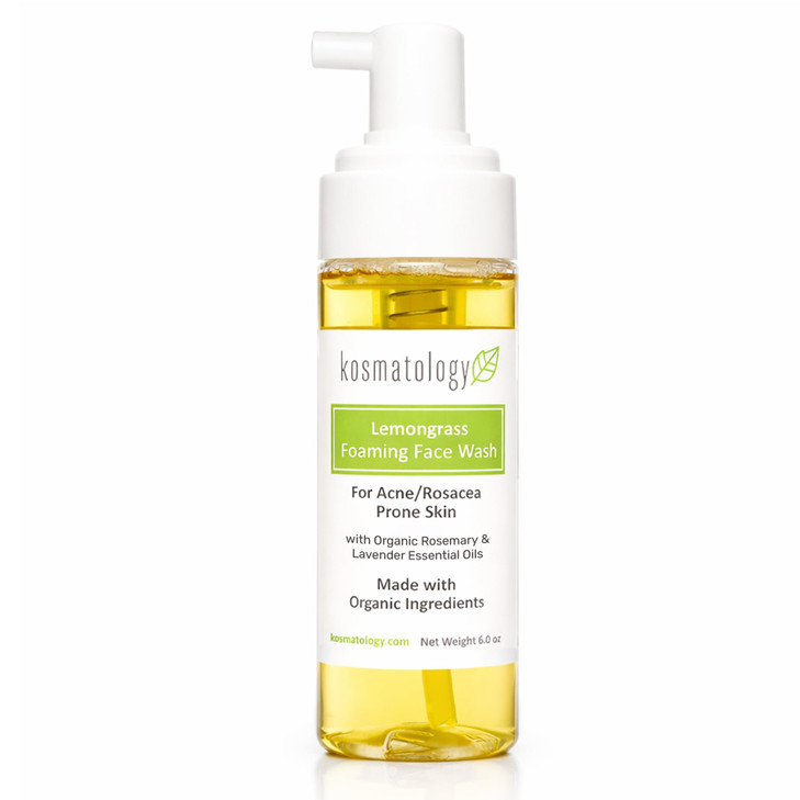 Kosmatology Organic Lemongrass Face Wash For Acne Prone Skin 6 Oz