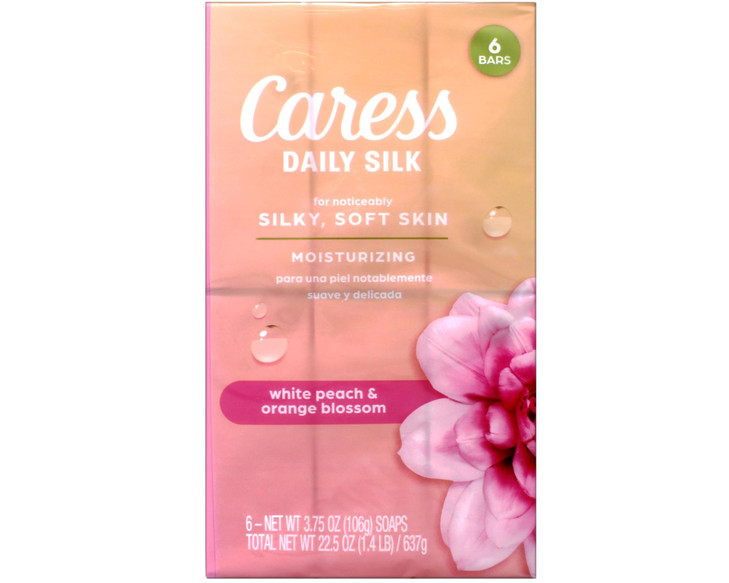 Caress Daily Silk Moisturizing Soap White Peach And Orange Blossom 3.75 Oz 6 Bars 2 Pack