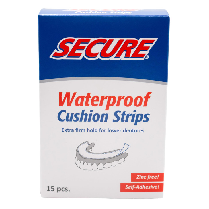Secure Denture Adhesive Strips For Lowers Zinc Free Glue 120 Strips