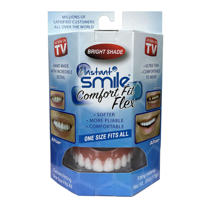 Instant Smile Comfort Fit Flex Bright Shade Upper Veneer Cosmetic Teeth