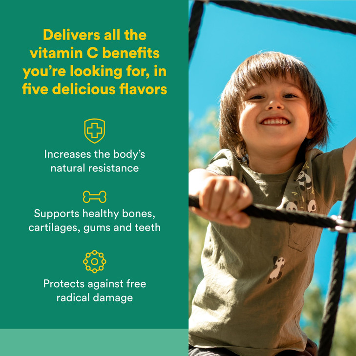 Natural Factors Vitamin C 500 mg - Cell Growth & Immune Health Support Supplement for Kids - Vitamin C for Antioxidant & Bone Support - Tropical Flav