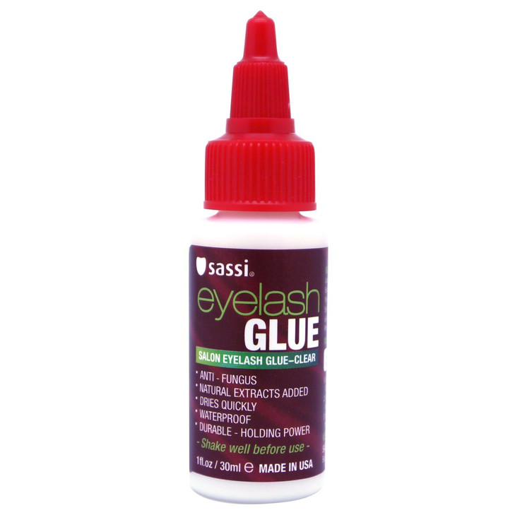 Sassi Eyelash Glue Clear 1Oz Quick Drying Natural Extract Formula Waterproof Durable Hold Long Lasting Lash Adhesive Made In Usa