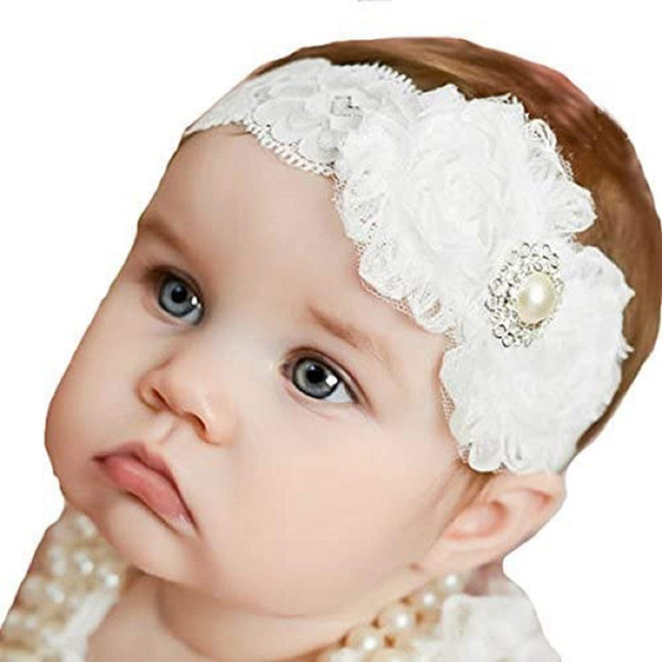 Gugelives Miugle Baby Christening Headbands Baby Girl Baptism Headbands With Bows White 0 3Years