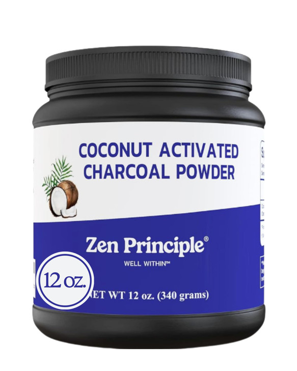 Zen Principle Coconut Activated Charcoal Powder. Whitens Teeth Rejuvenates Skin And Hair Supports Better Digestion.