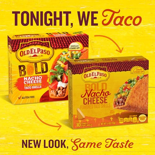 Old El Paso Stand N Stuff Bold Nacho Cheese Flavored Taco Shells Gluten Free 10 Ct 5.4 Oz Pack Of 6