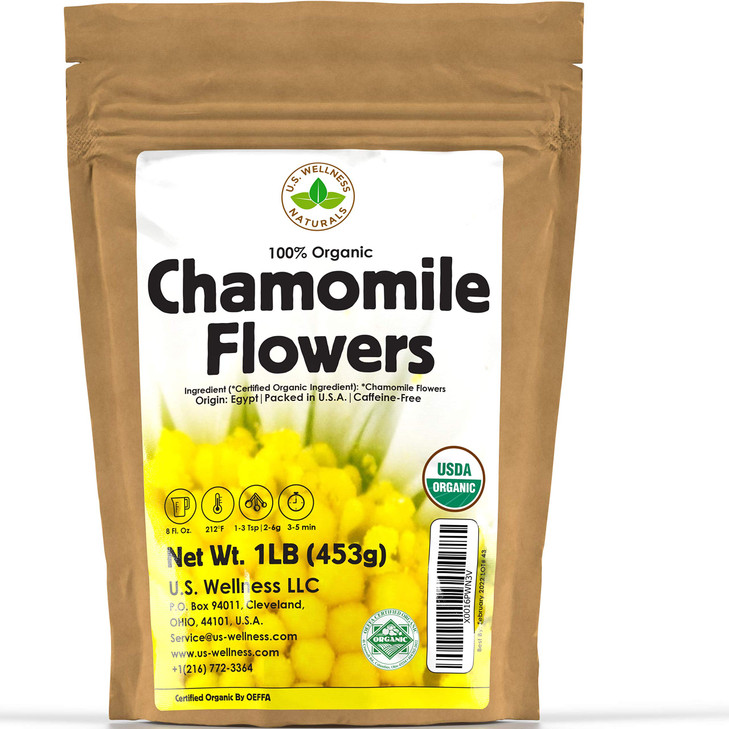 Chamomile Tea 1Lb 16Oz 100 Percent Certified Organic Usda Seal Chamomile Flowers Herbal Tea Matricaria Chamomilla In 1 Lb Bulk Bpa Free