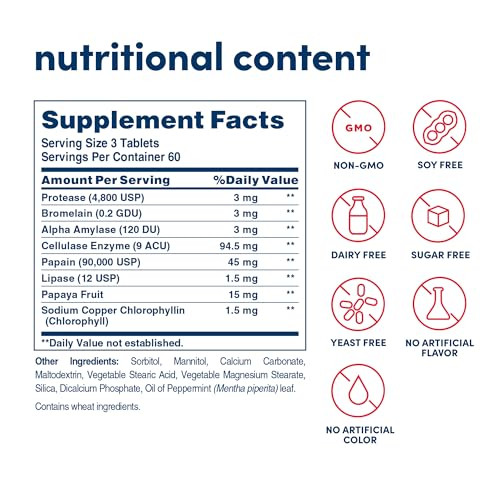 American Health Super Papaya Enzyme Plus - 180 Chewable Tablets - The After-Meal Supplement - Non-GMO - 60 Servings