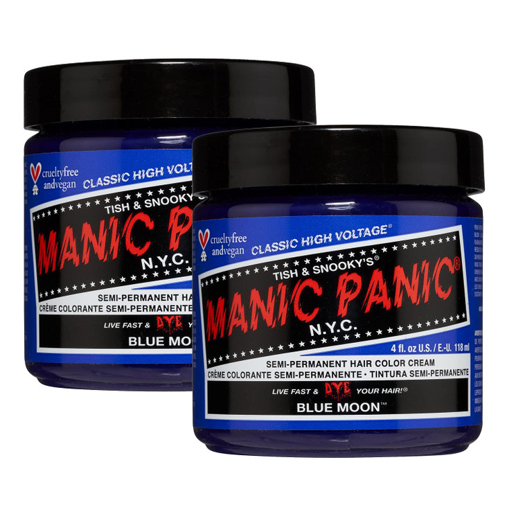 Manic Panic Semi Permanent Blue Moon Hair Dye 4 Oz 2 Pack
