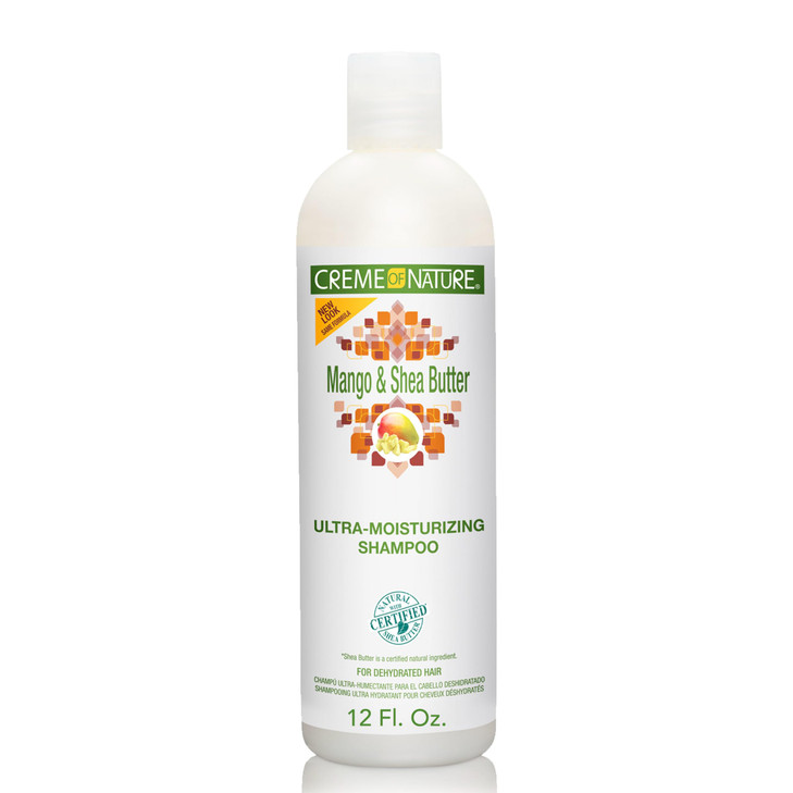 Creme Of Nature Ultra Moisturizing Shampoo With Mango And Shea Butter For Dry Dehydrated Hair Curl Care Gift For Women 12 Fl Oz