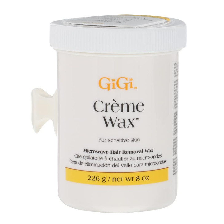 Gigi Crème Wax Microwave Hair Removal Wax for Face & Body, Gentle Soft Wax Formula for Fine To Coarse Hair, At-Home Waxing, 8 Oz
