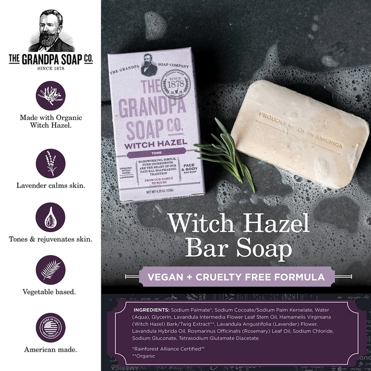 Grandpas Soap Soap Witch Hazel 4.25 Ounce