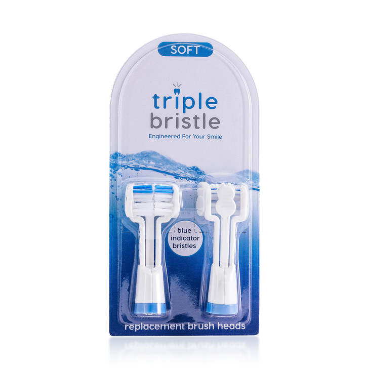 Triple Bristle Replacement Brush Head Refills Innovative 3 Head Design Compatible With Triple Bristle Brand Sonic Toothbrush Color Changing