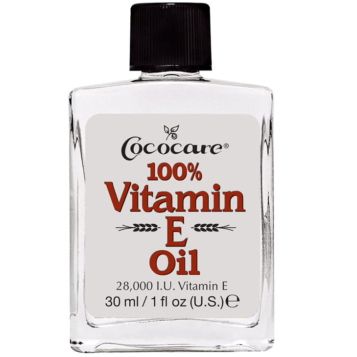 COCOCARE 100% Vitamin E Oil - Maximum Moisture for Dry Skin - 28000 I.U Wrinkle Reduction - 1 Fl Oz