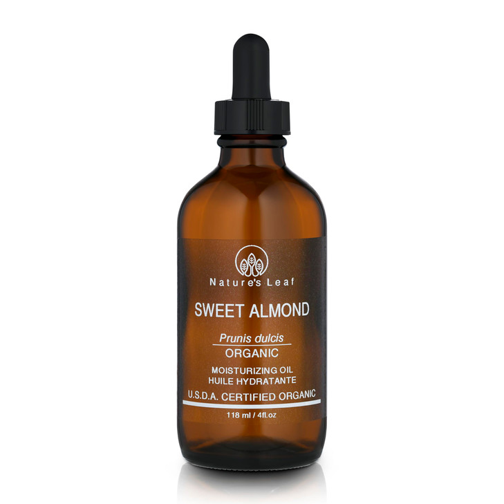 Natures Leaf Organic Sweet Almond Oil Usda Certified 100 Percent Pure 4Oz For Skin Face Hair Nails