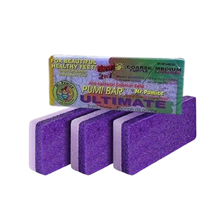 Mr. Pumice Ultimate Pumi Bar 2 In 1 Dual Grit Medium Plus Coarse Callus Remover Pedicure Stone And Ped File Scrubber For Smooth Feet And