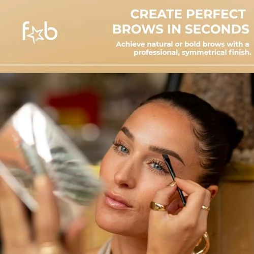 Fab Brows Duo Eyebrow Kit Ultimate Brow Stencil Kit With Compact Powder Mirror And Eyebrow Shaper Waterproof Eyebrow Makeup Kit Contour