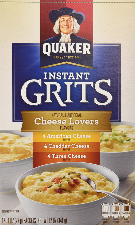 Quaker Instant Grits Cheese Lovers Variety Pack 12 Packets