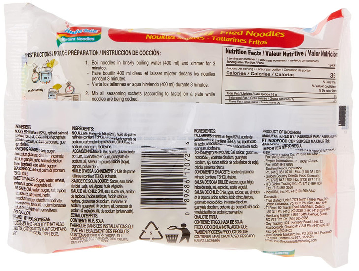 Indomie Mi Goreng Instant Stir Fry Noodles Halal Certified Original Flavor Pack Of 30