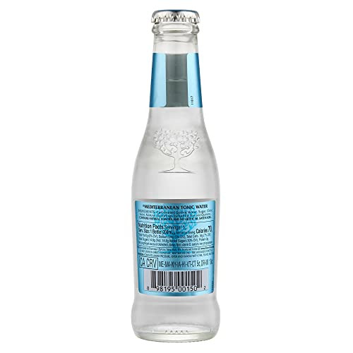 Fever Tree Mediterranean Tonic Water Glass Bottles No Artificial Sweeteners And Preservatives Pack Of 4 Flavorings 27.2 Fl Oz