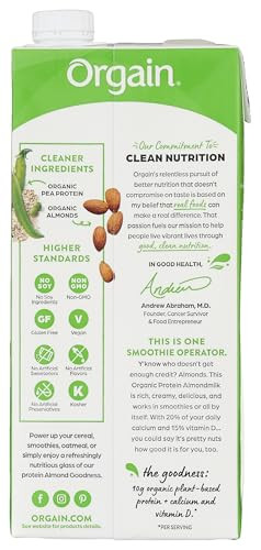 Orgain Milk Almond Organic Unsweetened 32 Oz