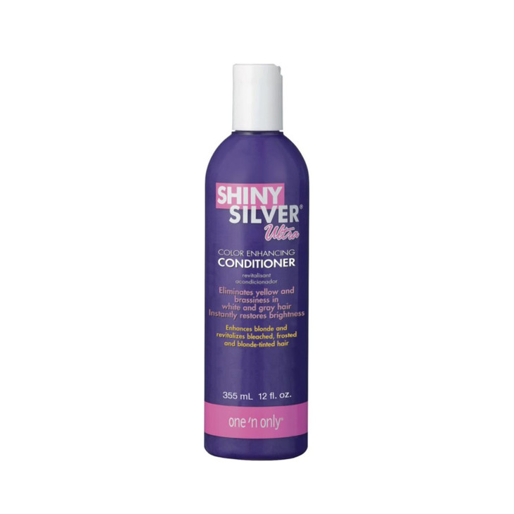 One 'n Only Shiny Silver Color Enhancing Conditioner for Women - Purple Conditioner to Neutralize Yellow & Brassy Tones - Restores Shine & Moisture f