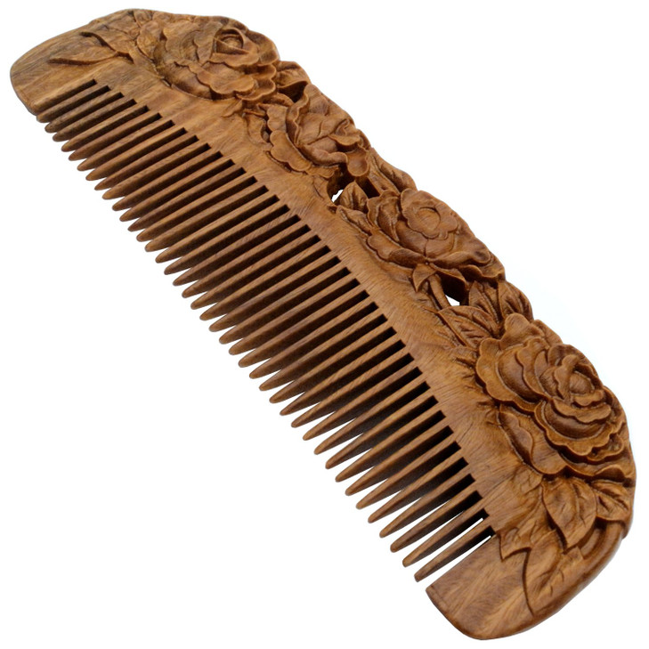 Yoy Handmade Carved Natural Sandalwood Hair Comb Anti Static No Snag Brush For Men S Mustache Beard Care Anti Dandruff Women Girls Head Hair