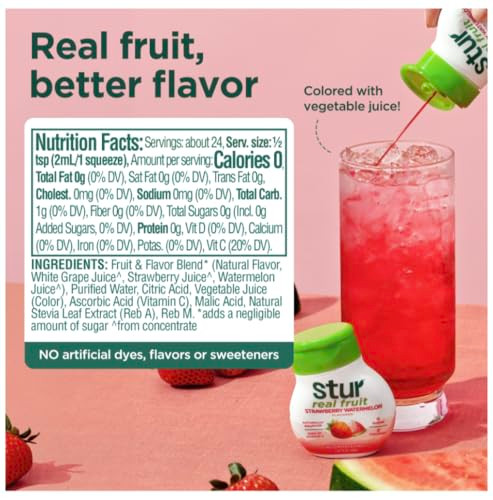Stur Liquid Water Enhancer Classic Variety Pack Naturally Sweetened High In Vitamin C And Antioxidants Sugar Free Zero Calories Keto Vegan 5
