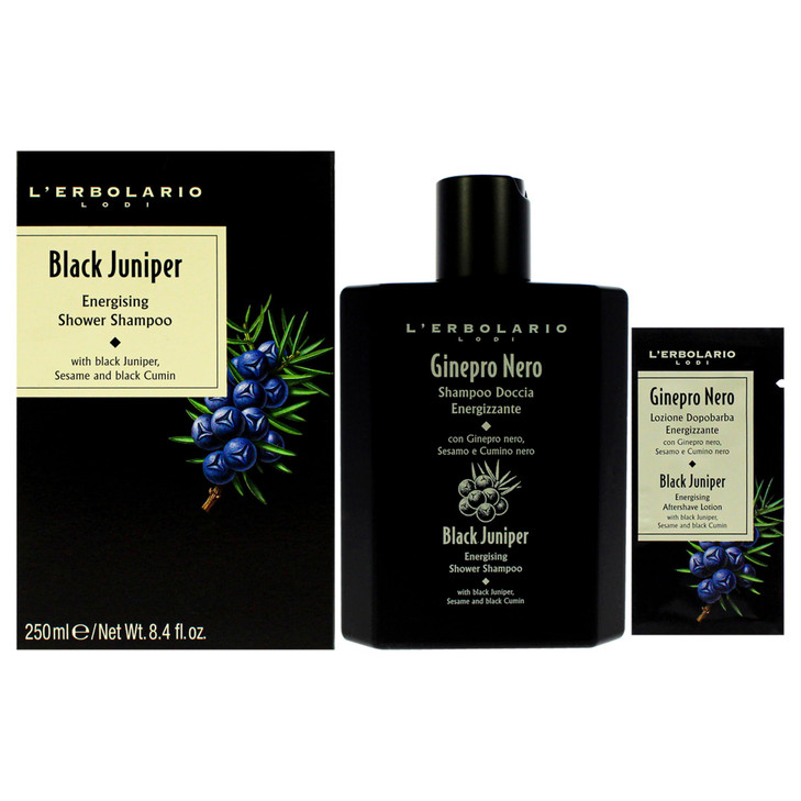 L Erbolario Energizing Shower Shampoo Black Juniper Moisturizing 2 In 1 Body Wash And Clarifying Shampoo Purifying With Black Cumin 8.4 Oz