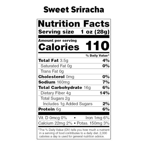 Bada Bean Bada Boom Plant Based Protein Gluten Free Vegan Crunchy Roasted Broad Fava Bean Snacks 110 Calories Per Serving Sweet Sriracha 4.5