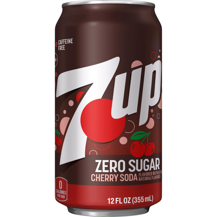 7Up Cherry Zero Sugar Soda 12 Fl Oz Cans 12 Pack