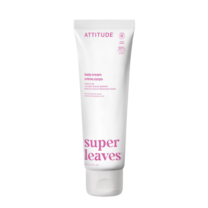 Attitude Body Cream For Very Dry Skin Coconut And Wild Berries 8 Fl Oz