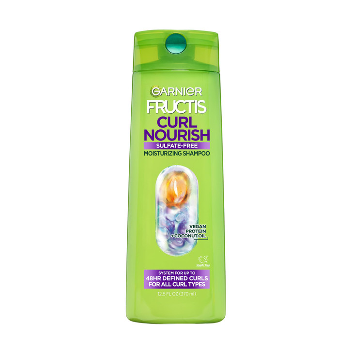 Garnier Fructis Curl Nourish Moisturizing Shampoo For Curly Hair Plant Protein And Coconut Oil Formula Up To 48Hr Of Curl Definition Sulfate