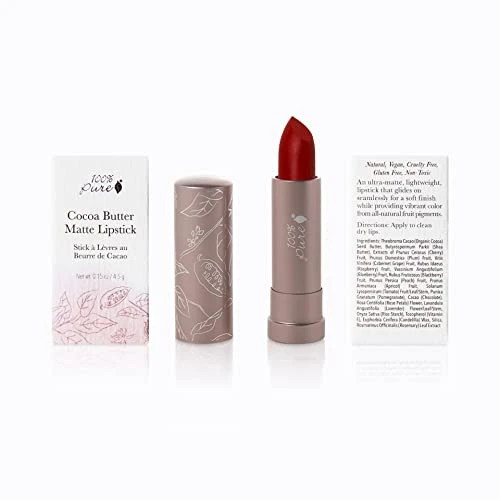 100 Percent Pure Cocoa Butter Matte Lipstick Blood Orange 0.15 Oz